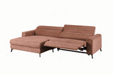 KAWOLA Sofa LAISKA Ecksofa Relaxfunktion teilmotorisch Cord rost