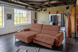 KAWOLA Sofa LAISKA Ecksofa Relaxfunktion teilmotorisch Cord rost, Links