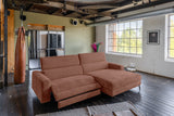KAWOLA Sofa LAISKA Ecksofa Relaxfunktion teilmotorisch Cord rost, Rechts
