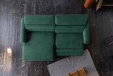 KAWOLA Sofa LAISKA Ecksofa Relaxfunktion teilmotorisch Cord smaragd