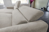 KAWOLA Sofa LAISKA Ecksofa Relaxfunktion teilmotorisch Cord steingrau