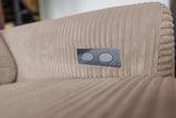 KAWOLA Sofa LAISKA Ecksofa Relaxfunktion teilmotorisch Cord taupe