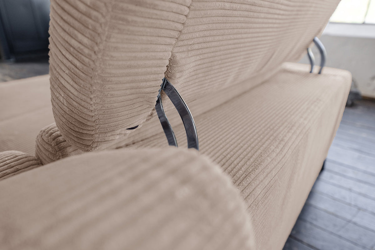 KAWOLA Sofa LAISKA Ecksofa Relaxfunktion teilmotorisch Cord taupe