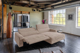 KAWOLA Sofa LAISKA Ecksofa Relaxfunktion teilmotorisch Cord taupe