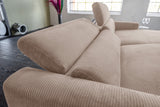 KAWOLA Sofa LAISKA Ecksofa Relaxfunktion teilmotorisch Cord taupe
