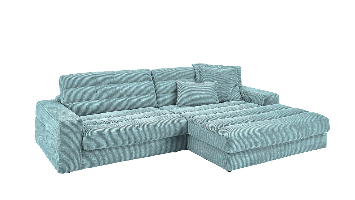 KAWOLA Sofa LANA Ecksofa Cord hellblau