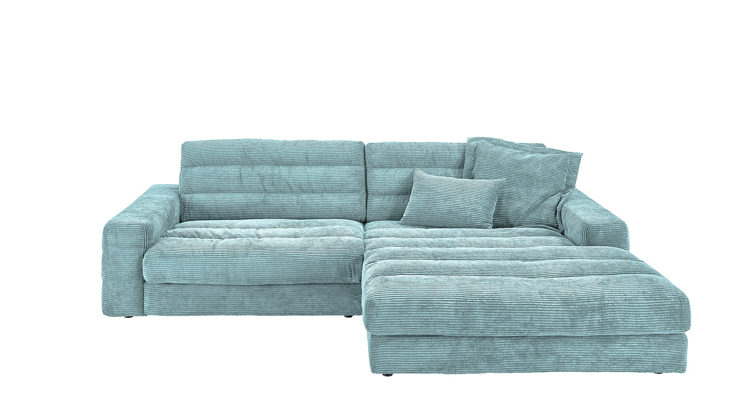 KAWOLA Sofa LANA Ecksofa Cord hellblau