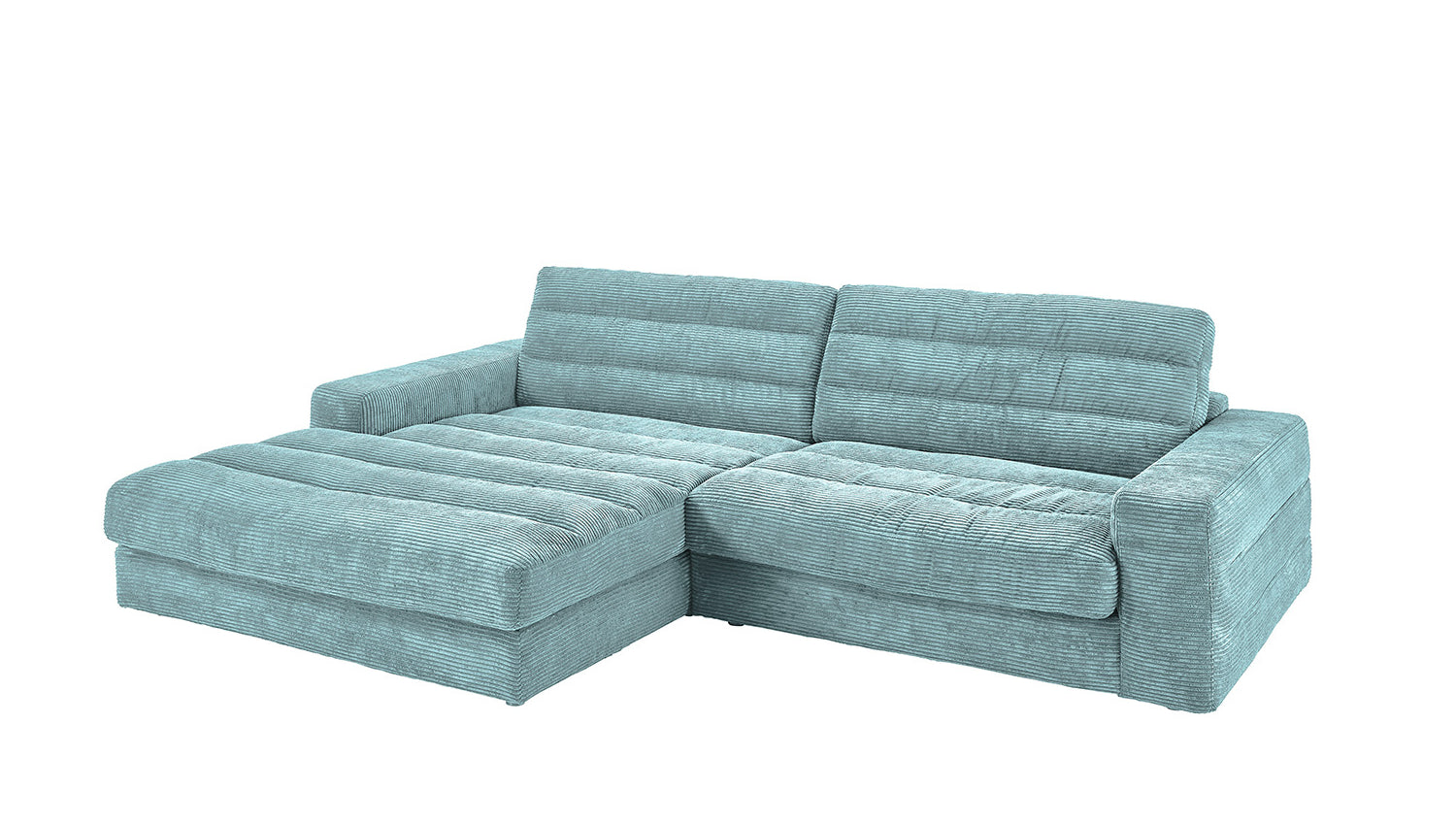 KAWOLA Sofa LANA Ecksofa Cord hellblau