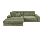 KAWOLA Sofa LANA Ecksofa Cord olivgrün