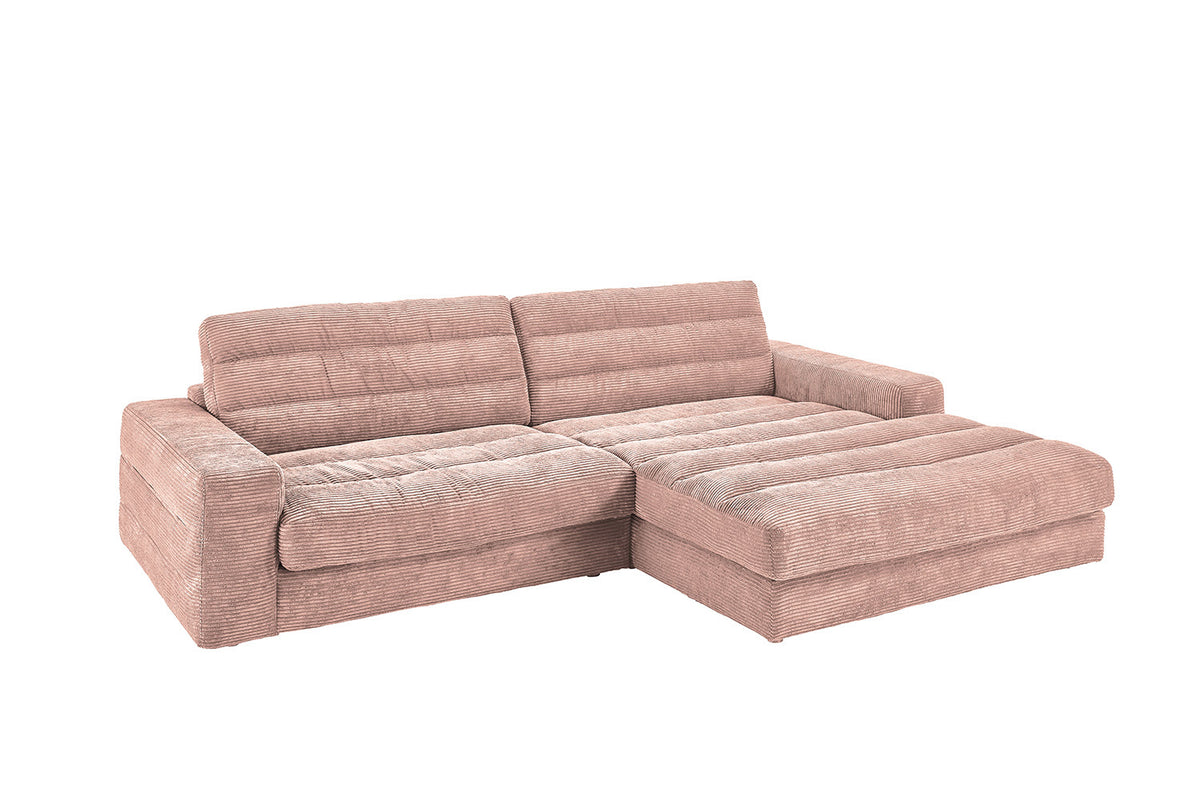 KAWOLA Sofa LANA Ecksofa Cord rosa