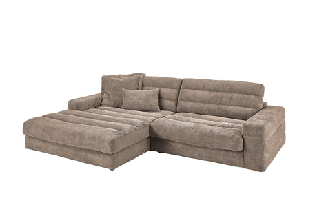 KAWOLA Sofa LANA Ecksofa Cord taupe