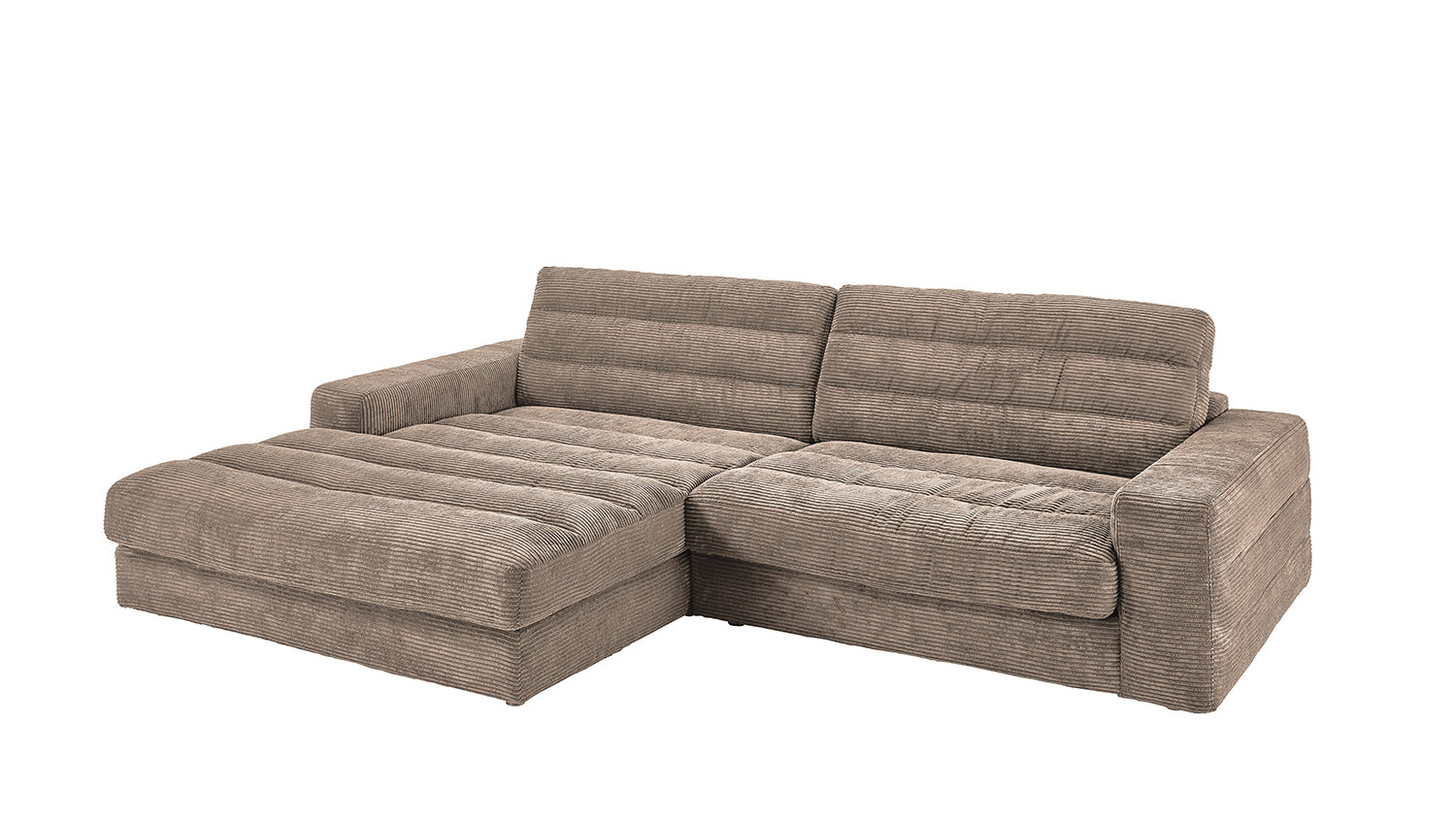 KAWOLA Sofa LANA Ecksofa Cord taupe