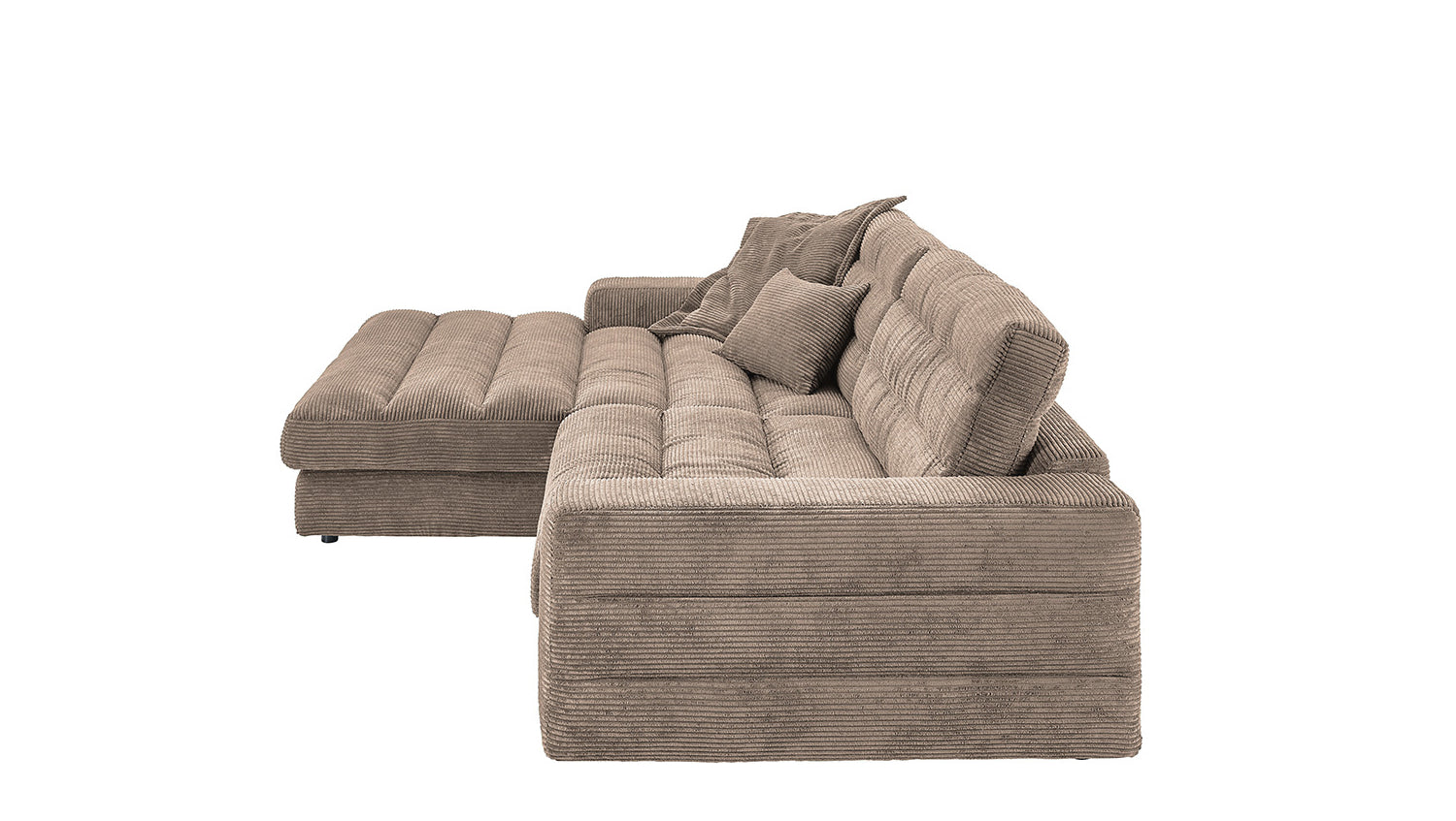 KAWOLA Sofa LANA Ecksofa Cord taupe