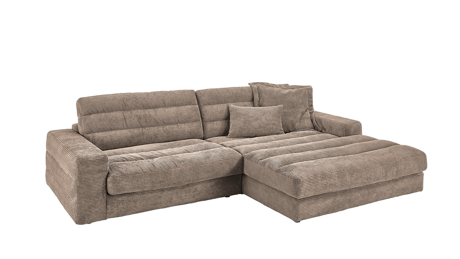 KAWOLA Sofa LANA Ecksofa Cord taupe