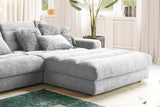 KAWOLA Sofa LANA XL Ecksofa Cord hellgrau