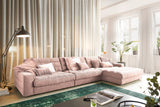KAWOLA Sofa LANA XL Ecksofa Cord rosa, Rechts