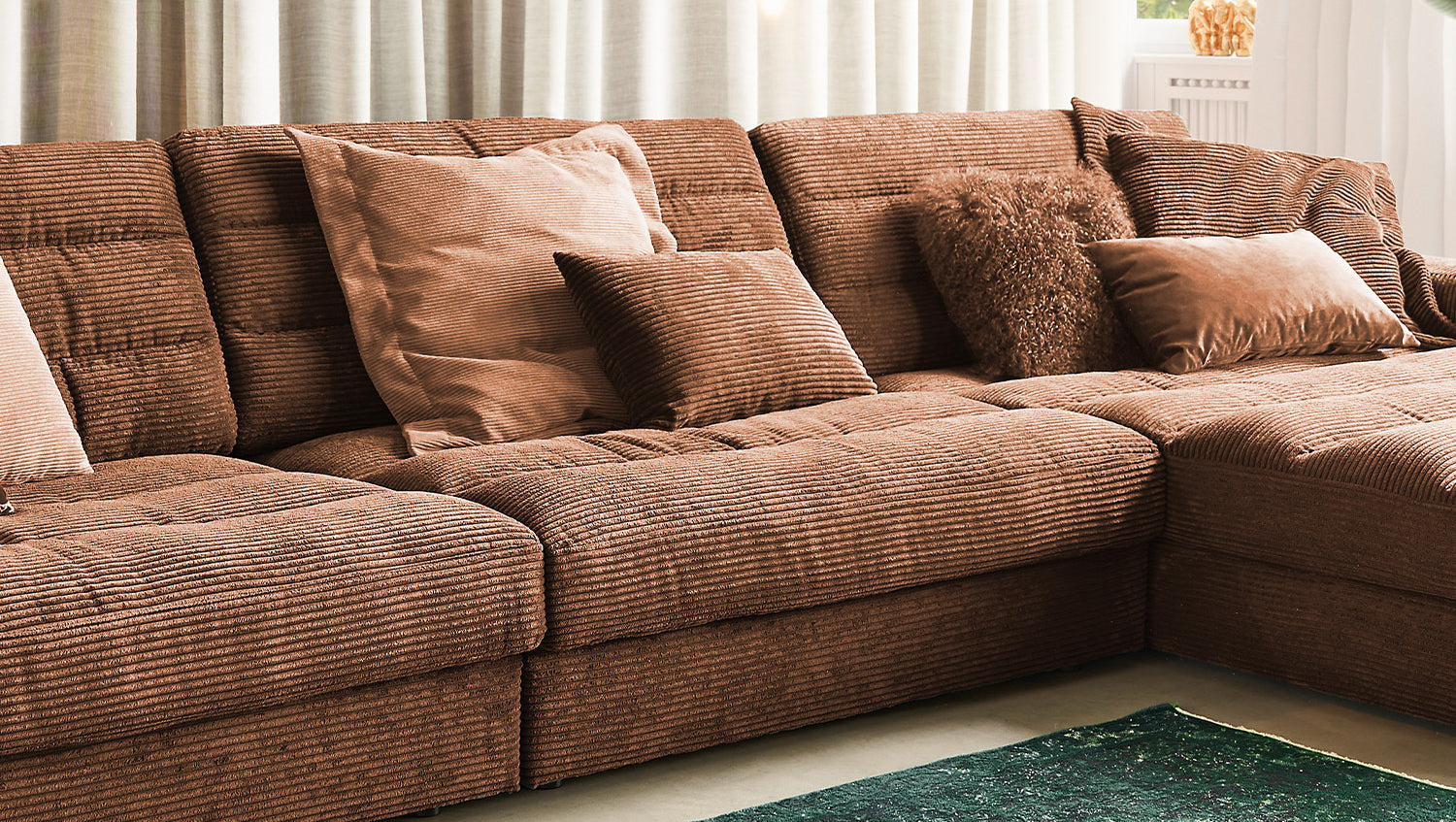 KAWOLA Sofa LANA XL Ecksofa Cord rost