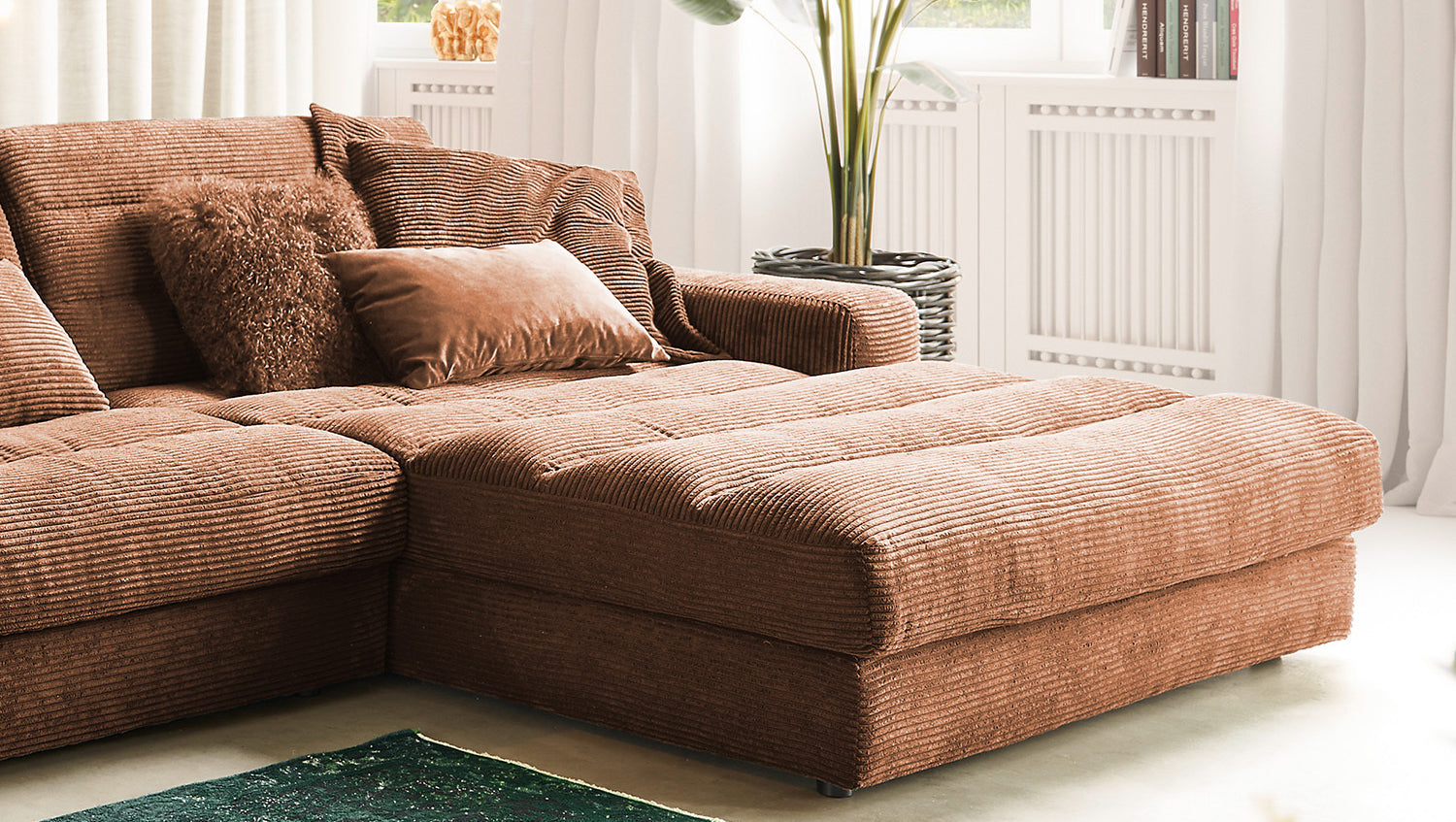 KAWOLA Sofa LANA XL Ecksofa Cord rost