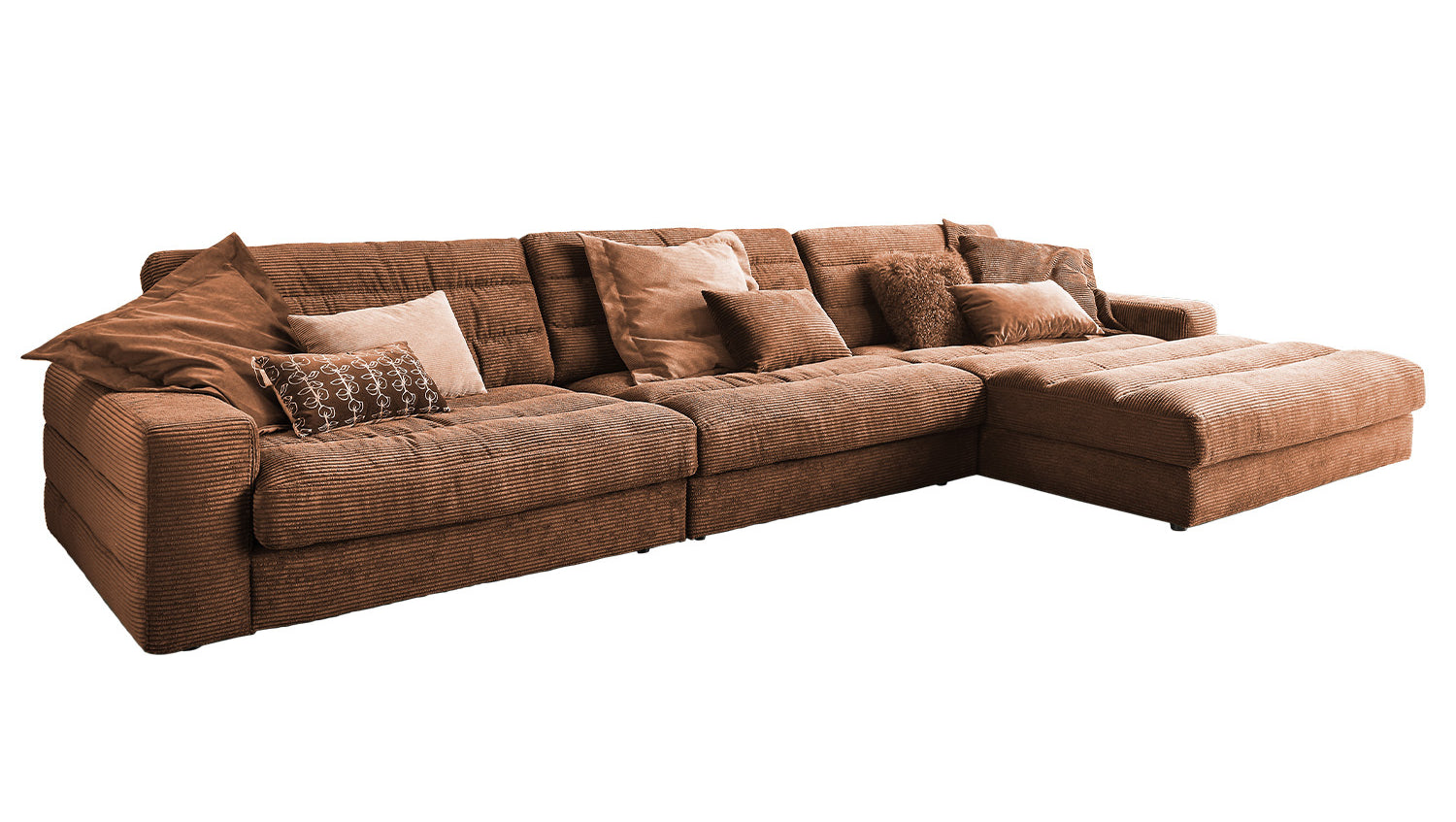 KAWOLA Sofa LANA XL Ecksofa Cord rost