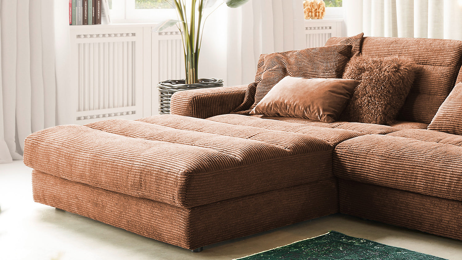 KAWOLA Sofa LANA XL Ecksofa Cord rost