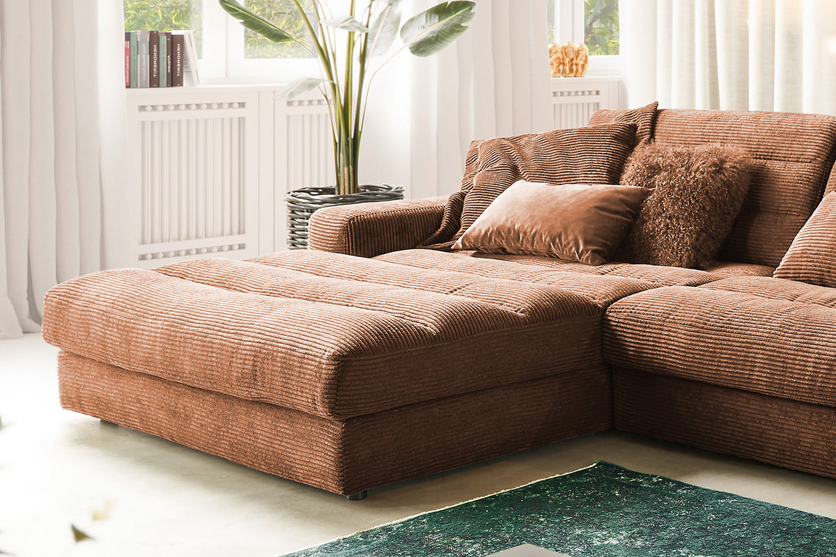KAWOLA Sofa LANA XL Ecksofa Cord rost