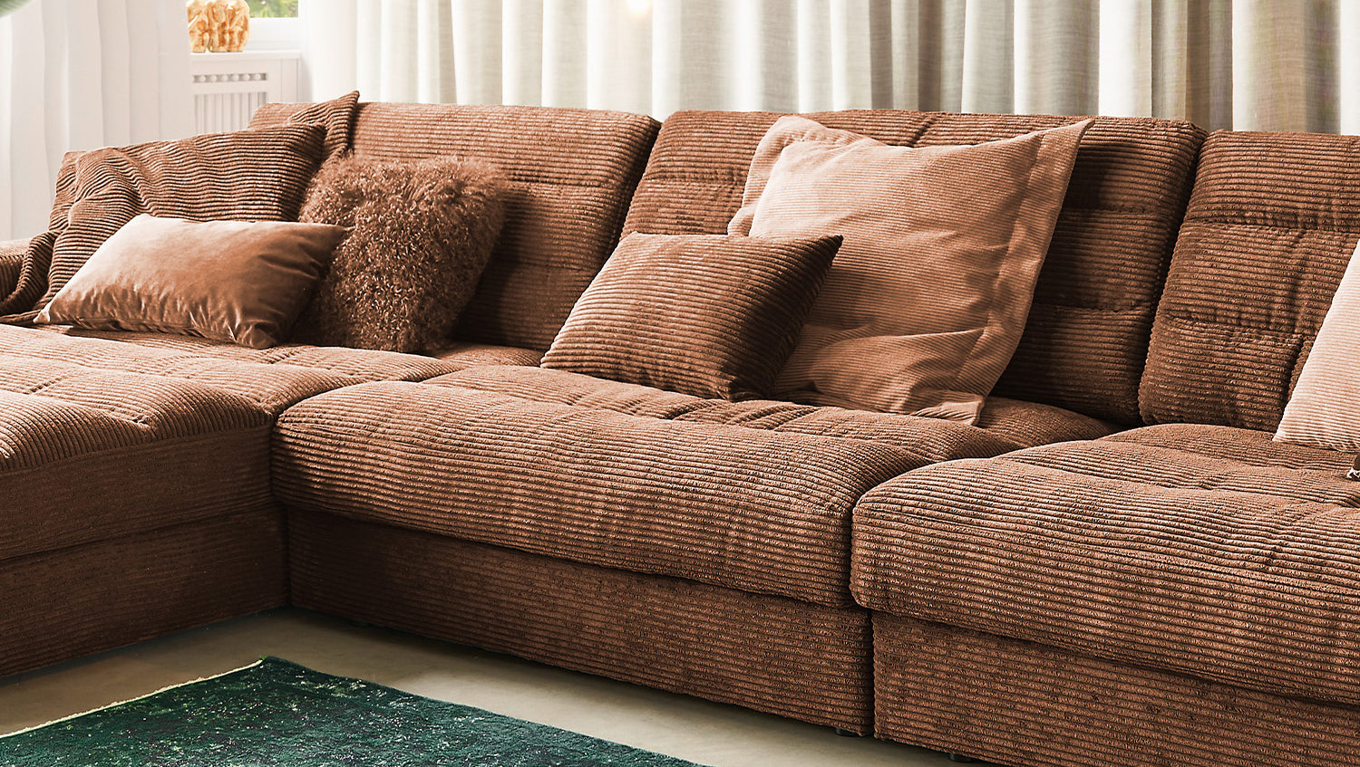 KAWOLA Sofa LANA XL Ecksofa Cord rost
