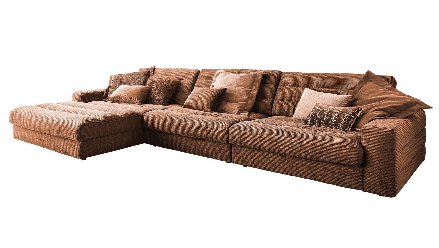 KAWOLA Sofa LANA XL Ecksofa Cord rost