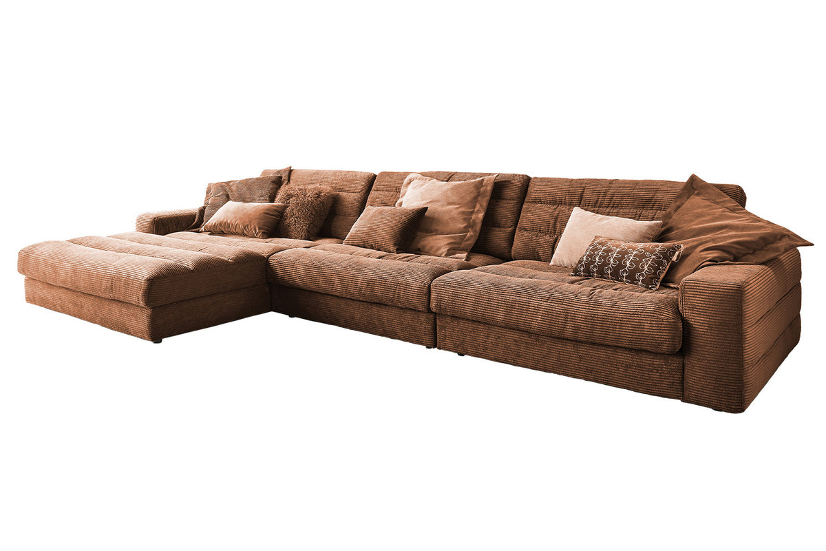 KAWOLA Sofa LANA XL Ecksofa Cord rost