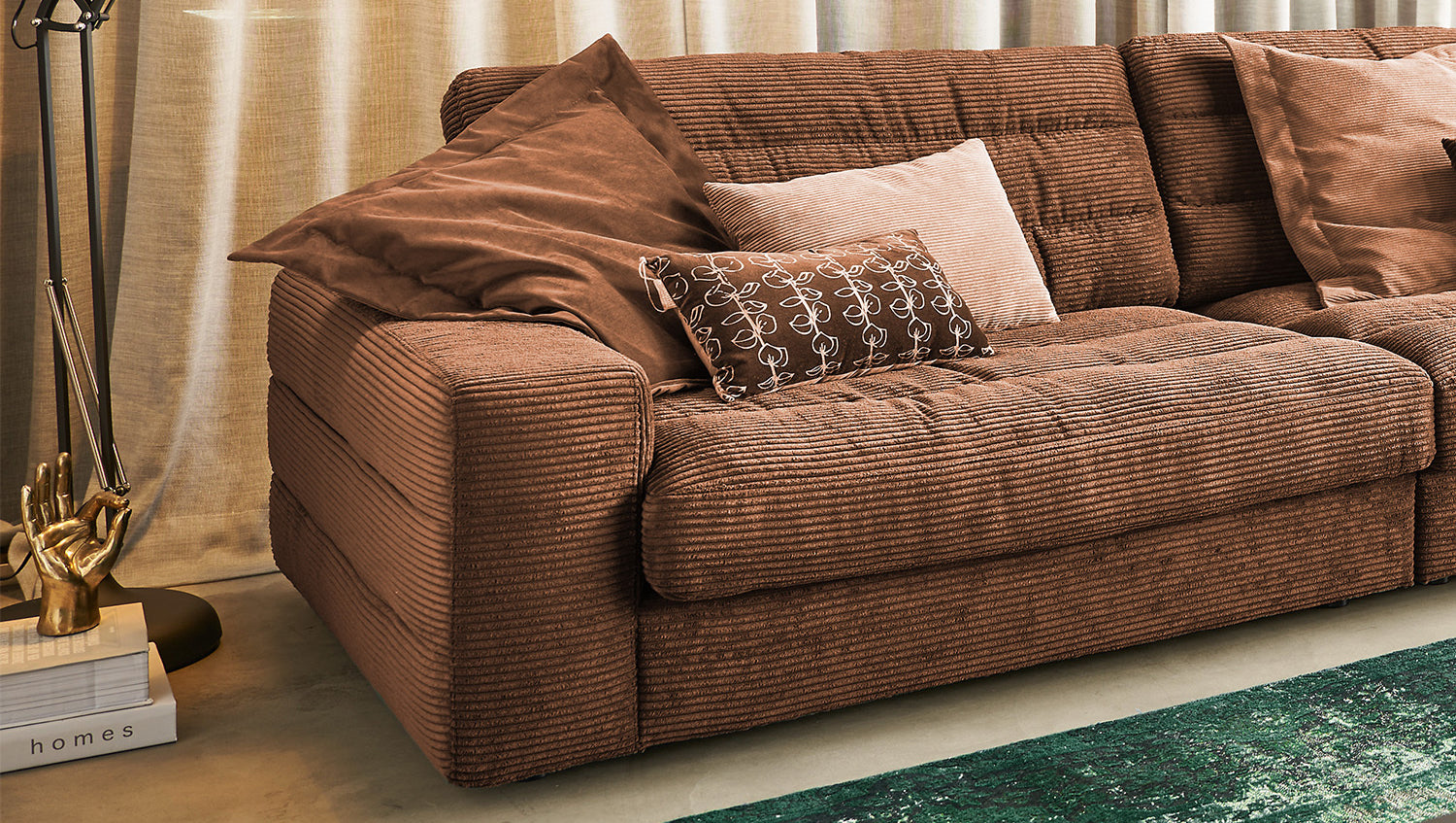 KAWOLA Sofa LANA XL Ecksofa Cord rost