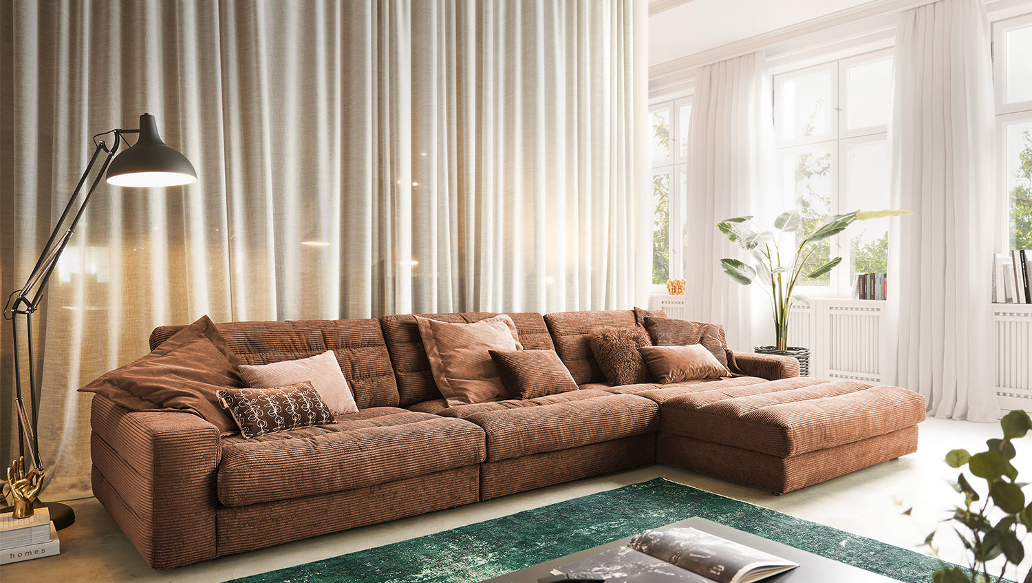 KAWOLA Sofa LANA XL Ecksofa Cord rost, Rechts