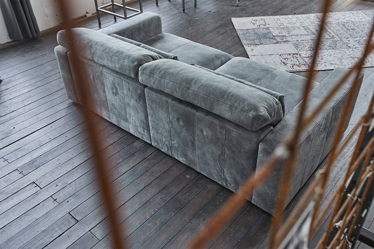 KAWOLA Sofa Ledersofa GIGANT 4 Sitzer Leder nobile anthrazit