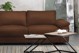 KAWOLA Sofa LOLA Ecksofa Leder braun mit motorischer Relaxfunktion