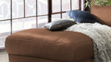KAWOLA Sofa LOLA Ecksofa Leder braun mit motorischer Relaxfunktion