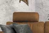 KAWOLA Sofa LOLA Ecksofa Leder cognac mit motorischer Relaxfunktion