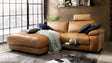 KAWOLA Sofa LOLA Ecksofa Leder cognac mit motorischer Relaxfunktion, 233 x 178, Links