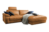 KAWOLA Sofa LOLA Ecksofa Leder cognac mit motorischer Relaxfunktion