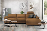 KAWOLA Sofa LOLA Ecksofa Leder cognac mit motorischer Relaxfunktion, 304 x 178, Rechts