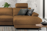 KAWOLA Sofa LOLA Ecksofa Leder cognac mit motorischer Relaxfunktion