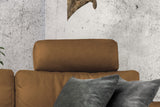 KAWOLA Sofa LOLA Ecksofa Leder cognac mit motorischer Relaxfunktion