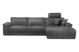 KAWOLA Sofa LOLA Ecksofa Leder grau mit motorischer Relaxfunktion