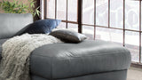 KAWOLA Sofa LOLA Ecksofa Leder grau mit motorischer Relaxfunktion