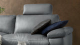 KAWOLA Sofa LOLA Ecksofa Leder grau mit motorischer Relaxfunktion
