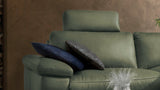 KAWOLA Sofa LOLA Ecksofa Leder moosgrün mit motorischer Relaxfunktion