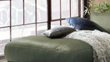 KAWOLA Sofa LOLA Ecksofa Leder moosgrün mit motorischer Relaxfunktion