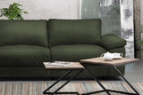 KAWOLA Sofa LOLA Ecksofa Leder moosgrün mit motorischer Relaxfunktion