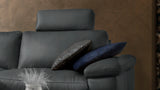 KAWOLA Sofa LOLA Ecksofa Leder schwarz mit motorischer Relaxfunktion