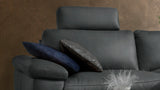 KAWOLA Sofa LOLA Ecksofa Leder schwarz mit motorischer Relaxfunktion