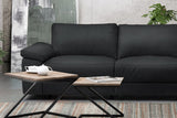 KAWOLA Sofa LOLA Ecksofa Leder schwarz mit motorischer Relaxfunktion