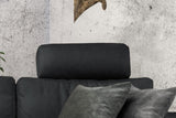 KAWOLA Sofa LOLA Ecksofa Leder schwarz mit motorischer Relaxfunktion