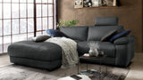 KAWOLA Sofa LOLA Ecksofa Leder schwarz mit motorischer Relaxfunktion, 233 x 178, Links